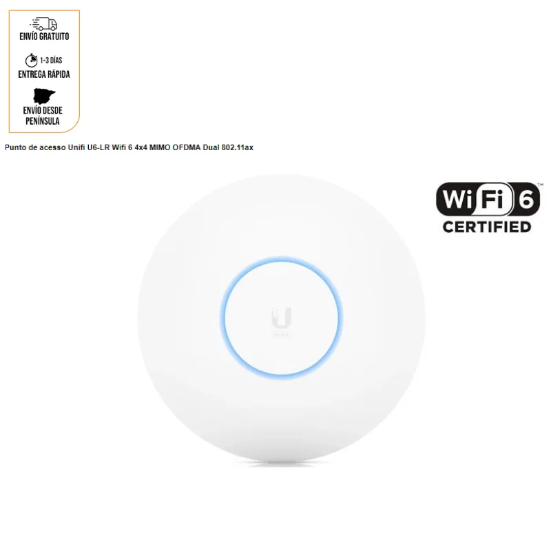 Ubiquiti Punto de acesso Unifi U6-LR Wifi 6 4x4 MIMO OFDMA Dual 802.11ax