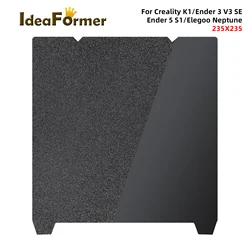 Voor Crealiteit K1/Ender-3 S1/S1 Pro/V3 Se/V3 Ke Magnetische Bouwplaat 235X235Mm Pei-Zwarte Plaat Sping Staal 3d Printer Verwarmd Bed.