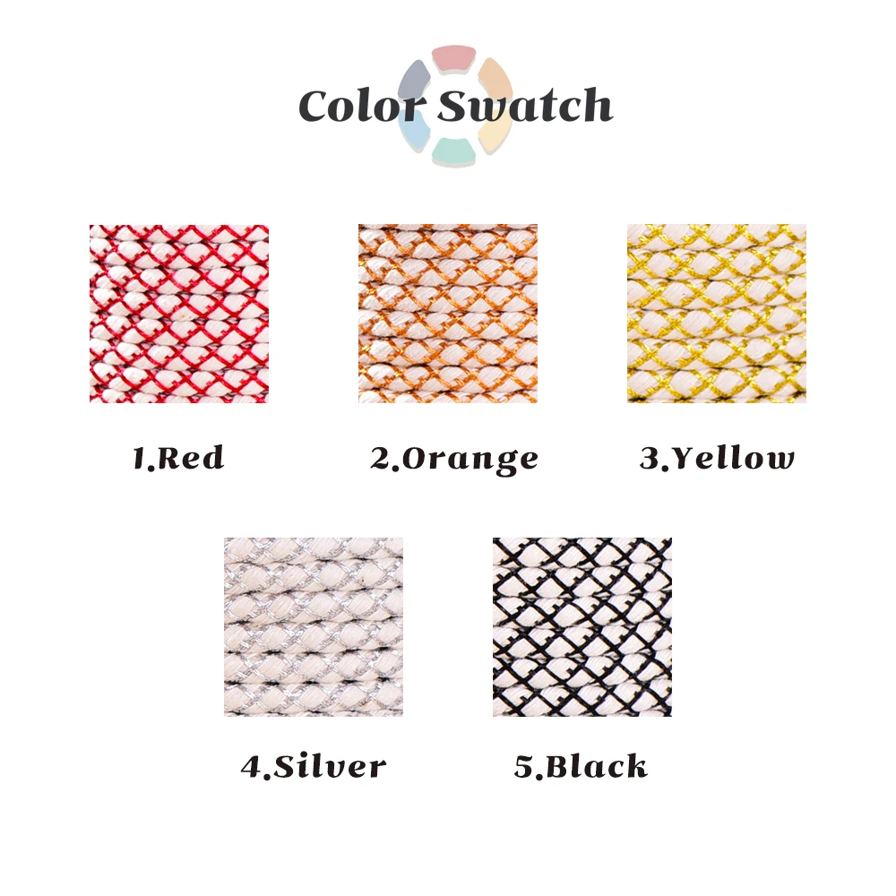 4mm Spider Web Pattern Metallic Cotton Braid Cord  60meters a Roll Bag making rope