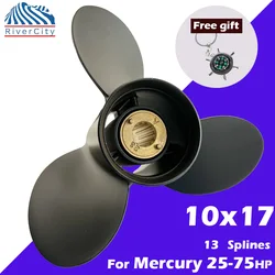 For Mercury 50hp 60hp 70hp 75hp Outboard Propeller 10x17 Boat Motor Aluminum Alloy Screw Ship Marine Engine 3 Blade 13 Spline