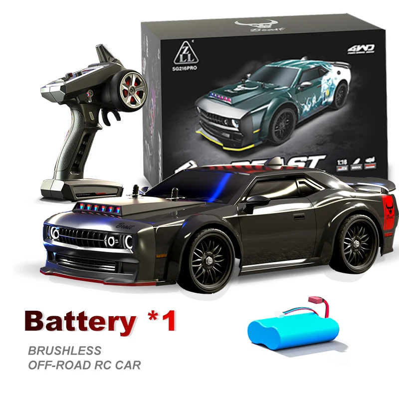 ZNLYRION SG216MAX PRO 4WD RC Drift Auto 1:16 Maßstab 70KM/H 2,4G Ferngesteuertes Bürstenloses Rennauto Mit LED-Lichtern für Erwachsene