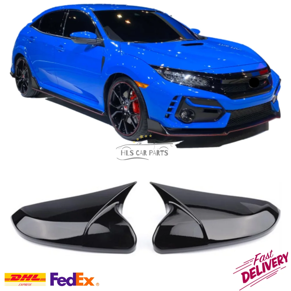 

Bat Mirror Cover for Honda Civic FC5 TypeR 2016 - 2021 RS Car Accessories Shiny Piano Black Tuning Auto Sport External Parts