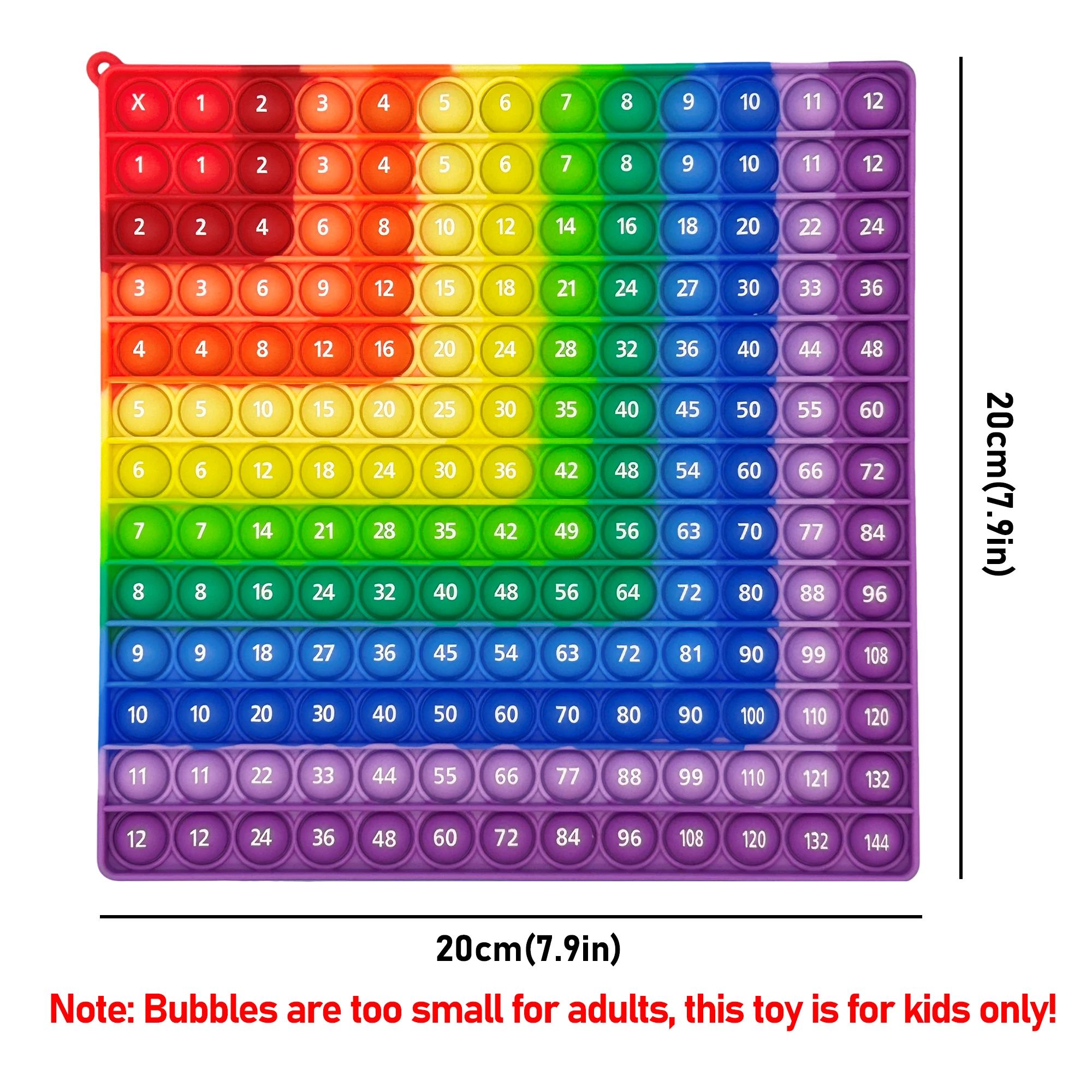 Juguetes coloridos de 12x12 con burbujas de empuje y multiplicación, mesa de tiempos, recursos de enseñanza de matemáticas, juguetes educativos, regalos para niños