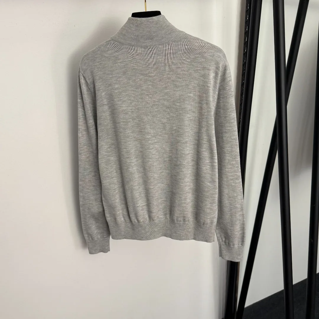 

Новый женский шерстяной вязаный свитер с длинными рукавами и надписью на половину молнии и воротником-стойкой