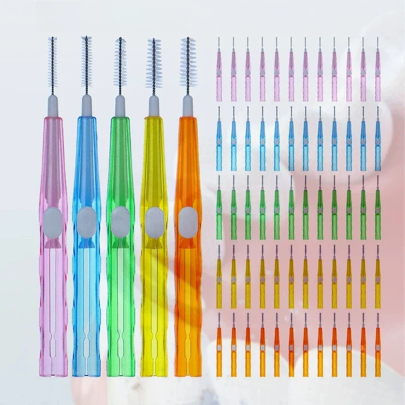 30 pièces/boîte cure-dents brosse Interdentaire dentaire 0.6-1.5Mm nettoyage entre les dents soins bucco-dentaires orthodontique fil dentaire en forme de I