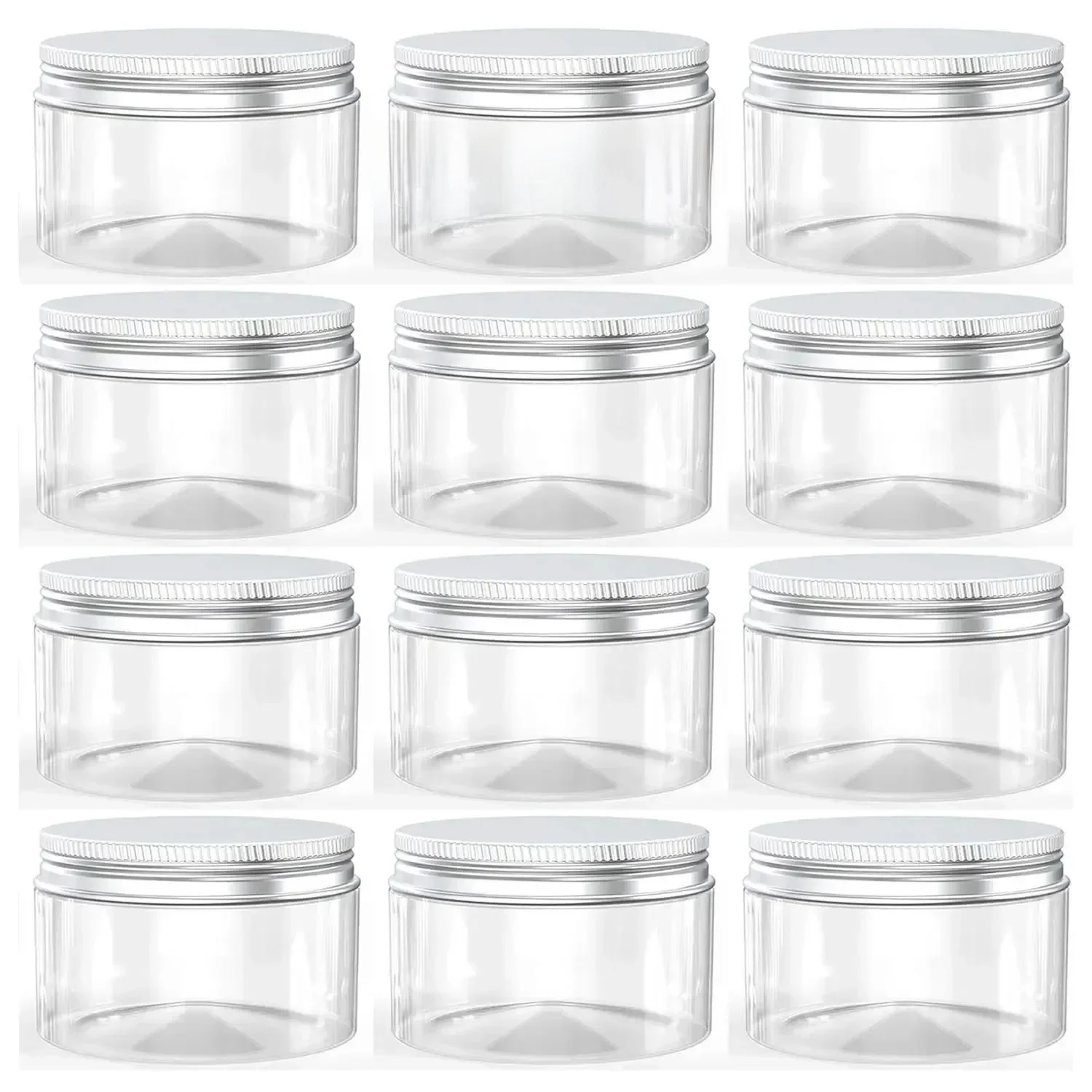 Pots de crème transparents vides, Pot de stockage de cosmétiques avec couvercle en aluminium, conteneurs Anti-lumière, bouteilles d'échantillon, 20g 30g 50g 100g 150g, 10 pièces