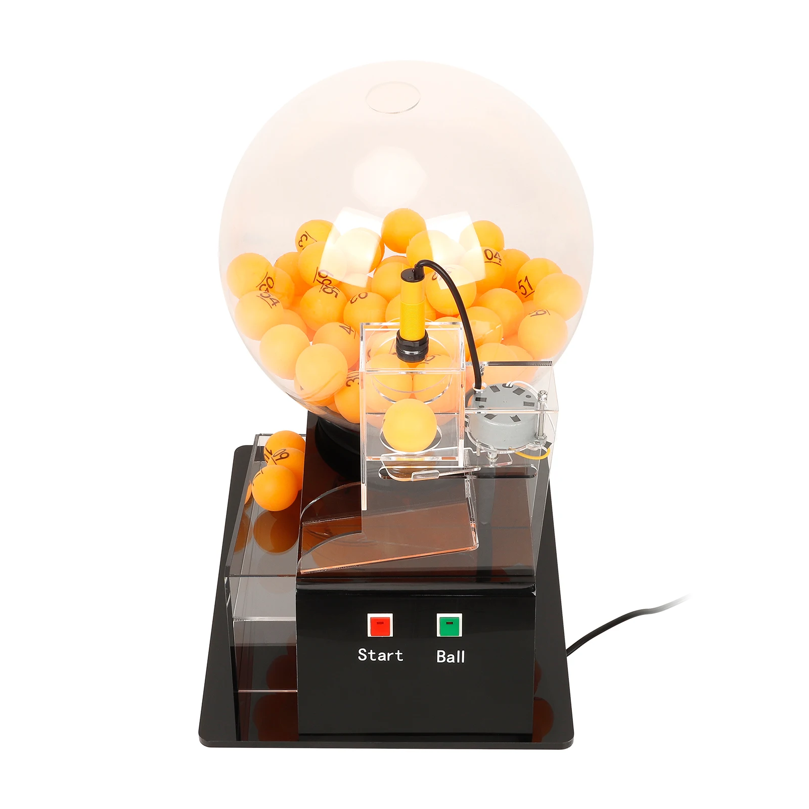 Electric Lottery Ball Machine, Automatic Bingo Balls Machine Cage Fantasy Football Drafts Game Acrylic Lucky Drawing Machine