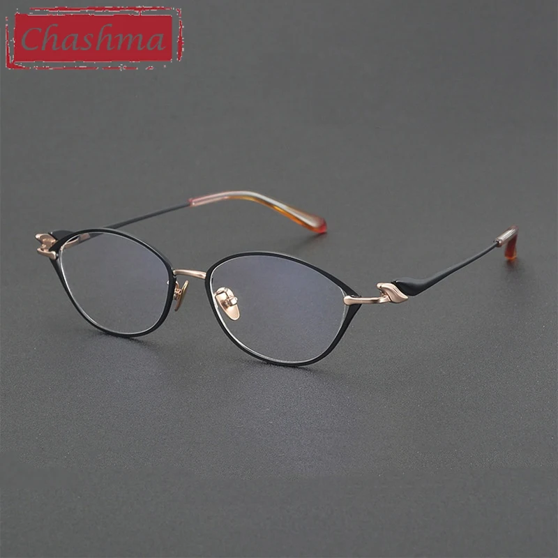 

Chashma Prescription Glasses Oval Pure Titanium Women Eyeglasses Frames Optical Eyewear for Myopia Recipe Lenses Spectacles