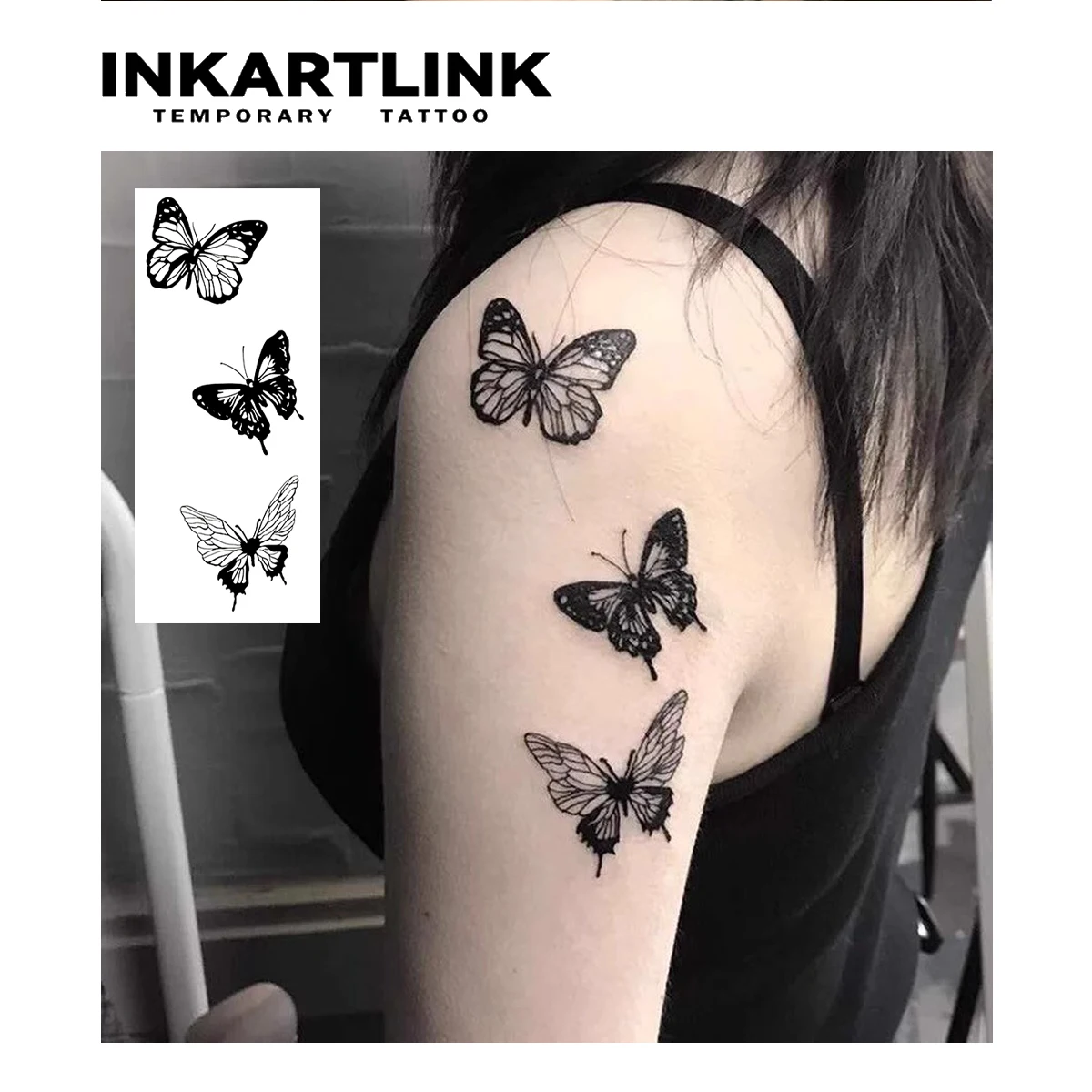 Butterfly Temporary Tattoo,Lasts To 15 Days New Technology Magic Waterproof Semi Permanent Sticker.