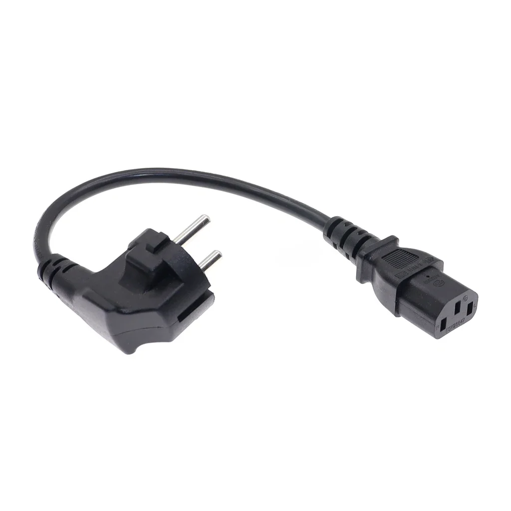 European CEE7/7 to IEC C13 Power Cords, 10A/16A, 250V, H05VV-F 0.75mm Cable ,Short Schuko to C13 Power cord,1ft/30cm*
