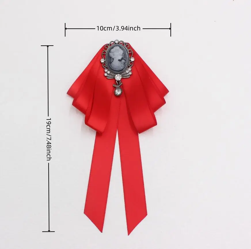 韓国リボン蝶ネクタイブローチ女性カレッジスタイルシャツ襟ピンファッションクリスタル蝶結びブローチ制服アクセサリー