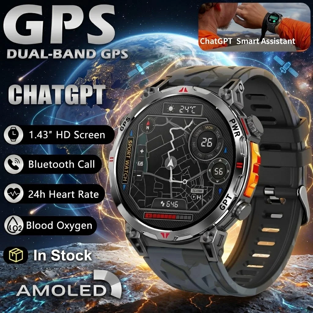Smartwatch Professional Watches For Men - VWAR T-Rex 3 Ultra Military GPS