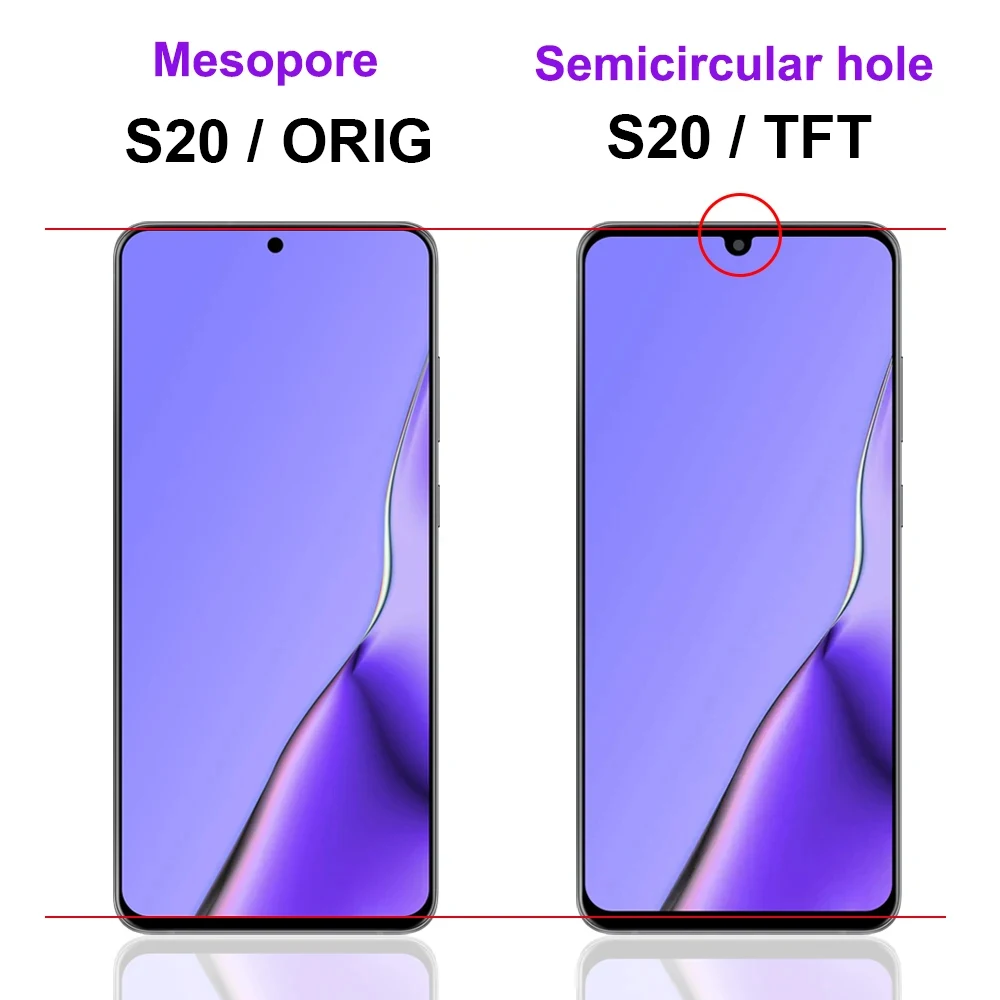 100% Tested TFT LCD For Samsung Galaxy S20 Display 4G 5G SM-G981B/DS G980F G981F with Frame Touch Screen Digitizer Replacement