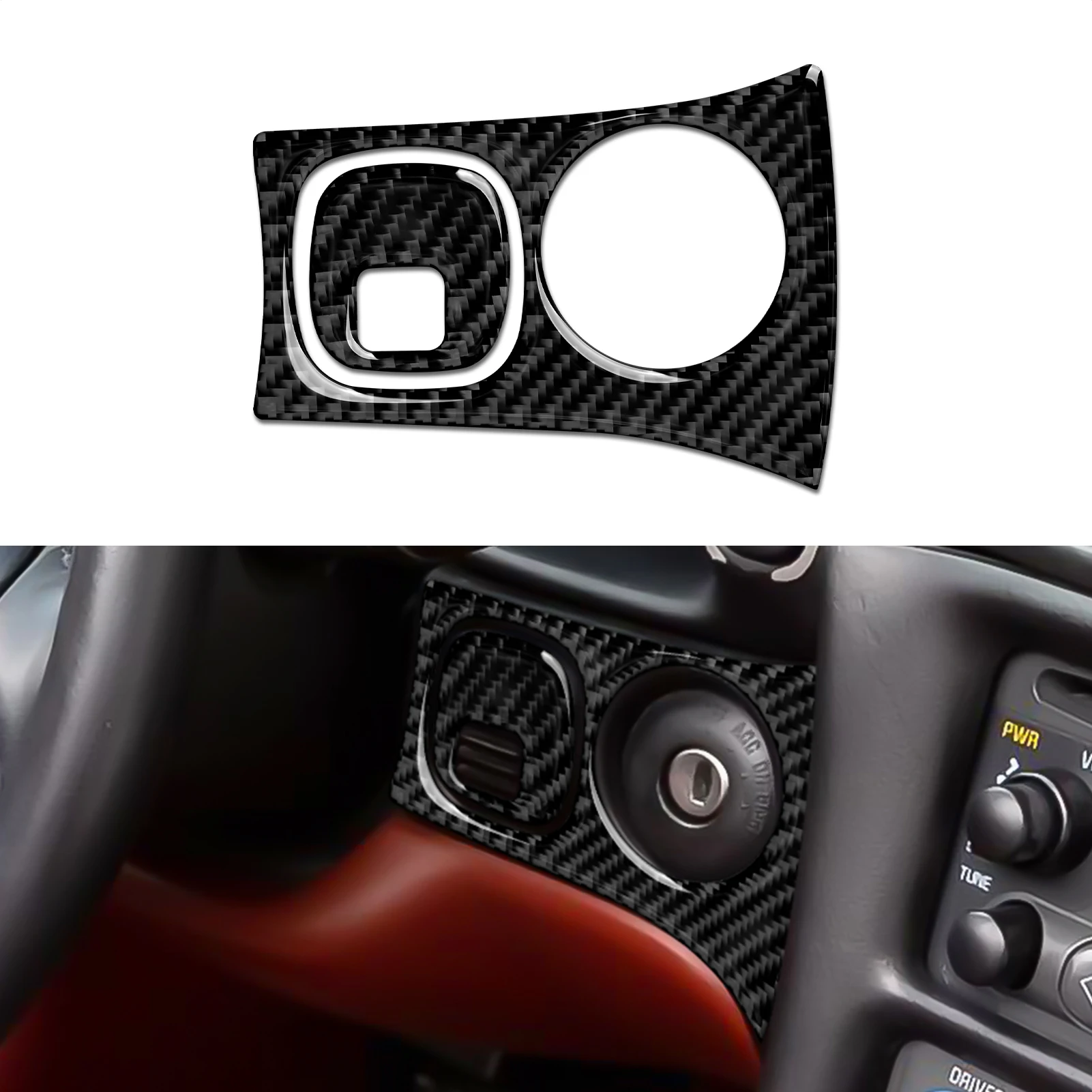 Carbon Fiber Car Engine Start Ignition Panel Sticker for Chevrolet Corvette C5 1998 1999 2000 2001 2002 2003 2004 Accessories