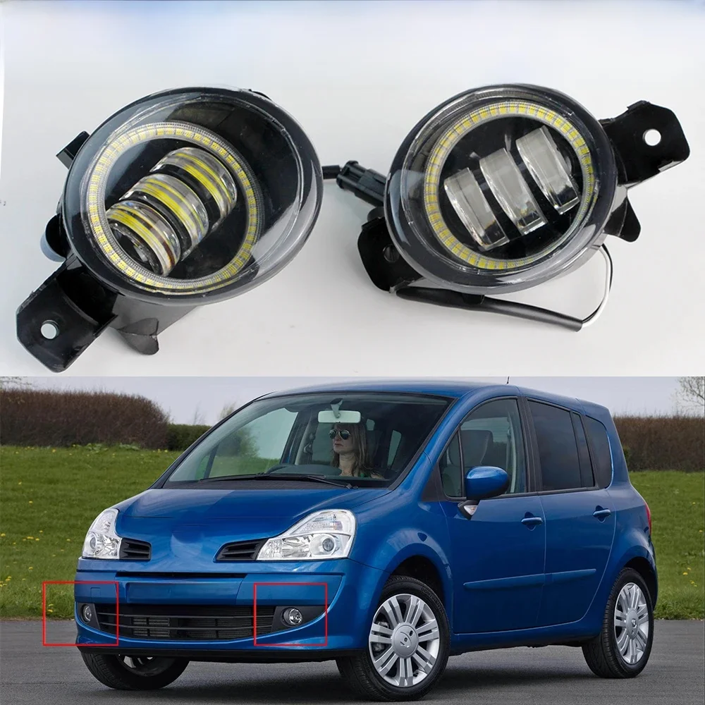2 pièces voiture avant ange oeil antibrouillard DRL pour Renault Modus Grand Modus 2004-2012 30W H11 LED brouillard diurne lampe style