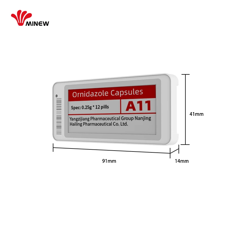 Imagem -05 - Minew-etiqueta Eletrônica Prateleira Tag Esl Tag 2.9in 20 Pcs