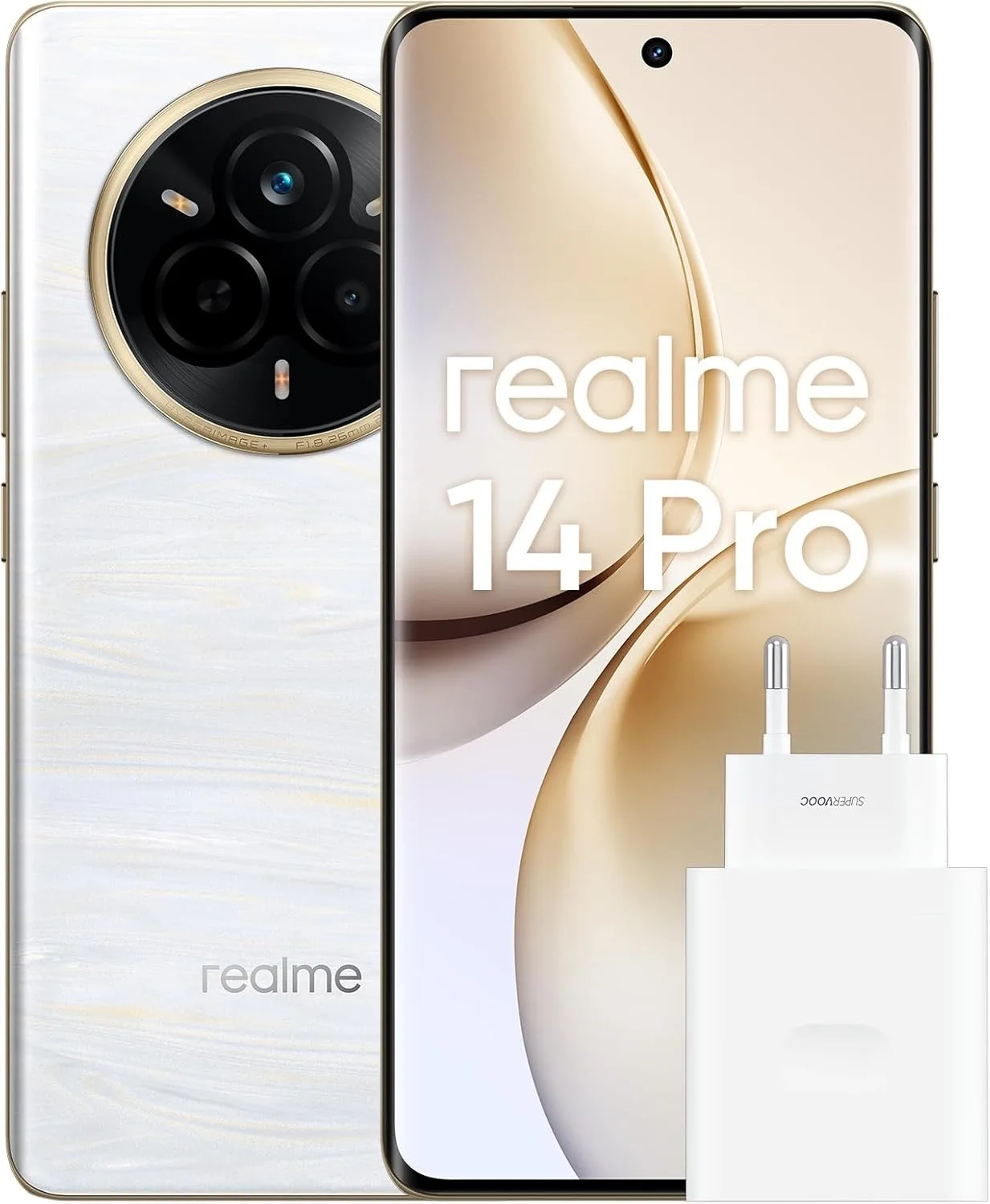 realme 14 Pro 5G Smartphone, 8GB+256GB, 6000mAh massieve batterij, IMX882 OIS AI-camera, kleurveranderend ontwerp (inclusief 45W oplader)