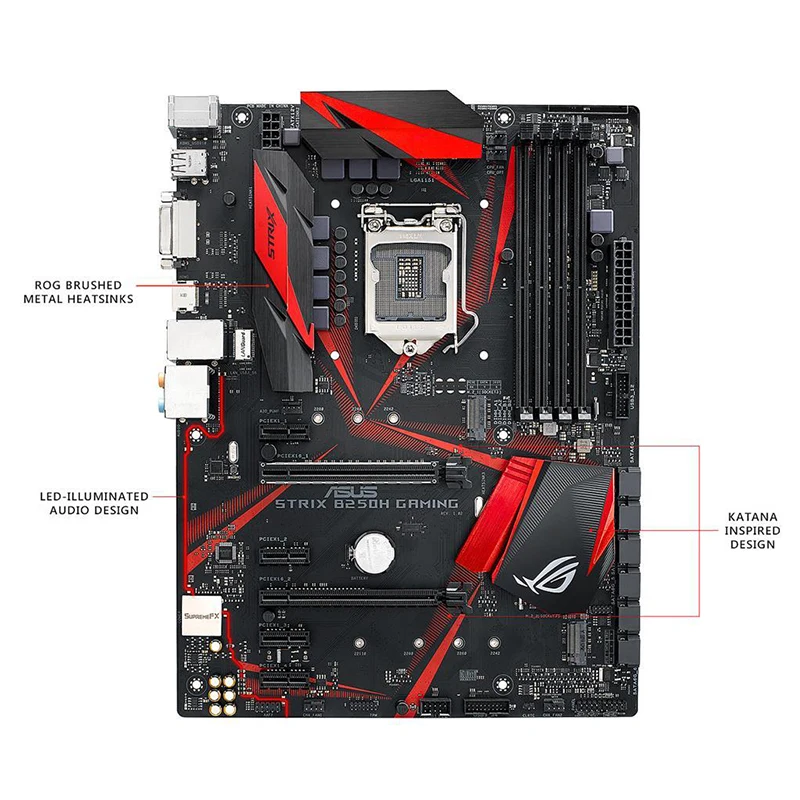 ASUS ROG STRIX B250H GAMING LGA1151 DDR4 HDMI DVI M.2 B250 ATX Motherboard with USB 3.1