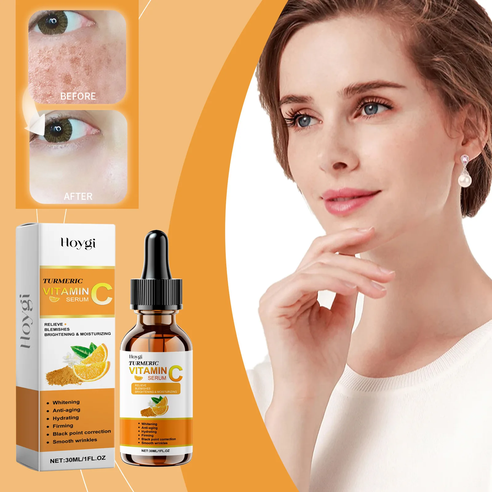 

Hoygi 30ml Vitamin C Serum For Face Moisturizing Hydrating Facial Lightening Blemish Melanin Fine Lines Brightening Facial Serum