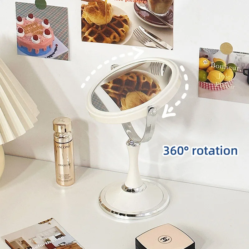Miroir de dressing rotatif à 360 degrés de 6 pouces, miroir de princesse, grossissement 3 fois, miroir de maquillage double face de bureau