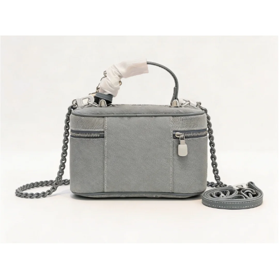 

New Size 19*12 Women's Fashion Letter-printed Single-shoulder Denim Bag In Handbag Style No Box