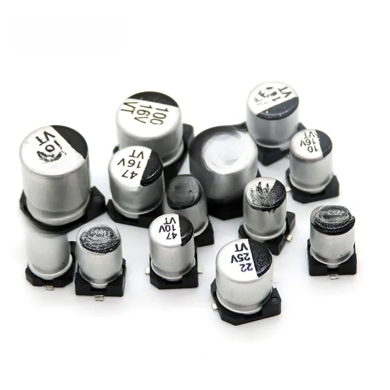 20 sztuk SMD kondensator elektrolityczny aluminium 6.3V 10V 16V 25V 35V 50V 1UF 2.2UF 4.7UF 10UF 47UF 100UF 220UF 330UF 470UF 680UF — zdjęcie 2