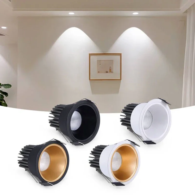 Hohe Qualität Einbau Aluminium COB LED Spot Licht 5W 7W 9W 12W LED Strahler birne 110V 220V Downlight Decke Lampe Hause Beleuchtung