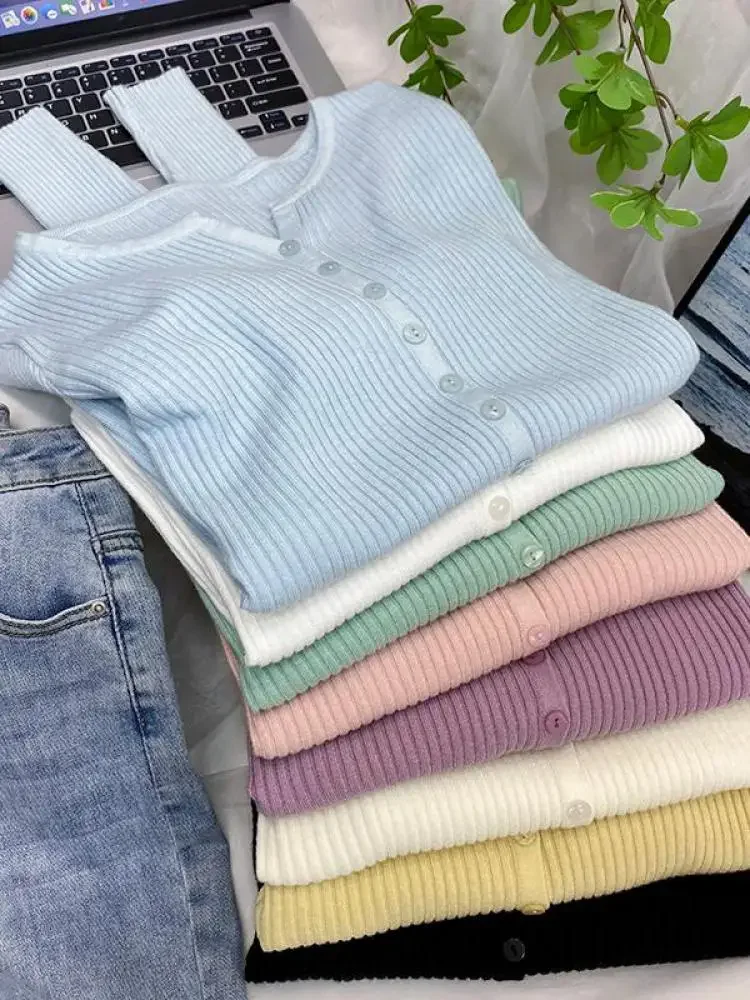 Sweter damski zjaiss 2026 z dekoltem w serek, luźny, w stylu delikatnego, eleganckiego swetra, sweter-kardigan, oferta specjalna. — zdjęcie 2