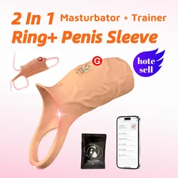 Vibrating Cock Ring Penis Sleeve Male Sex Toy, 2024 Upgraded APP Control 10 Vibrations Penis Ring Cock Sleeve Male Vibrator