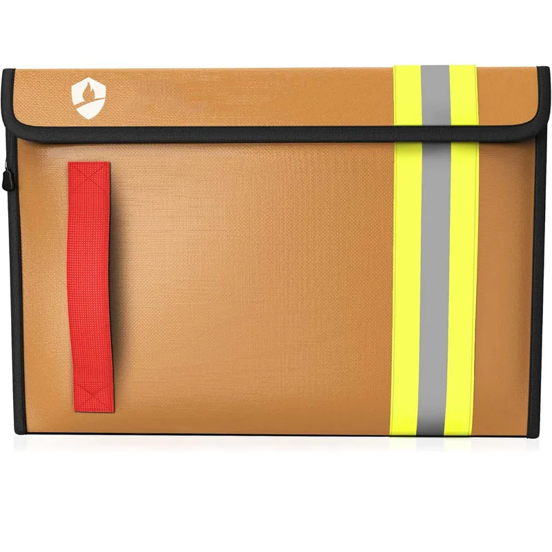 

Fireproof and waterproof document bag, cash storage and organization bag, important document security bag with reflective strip