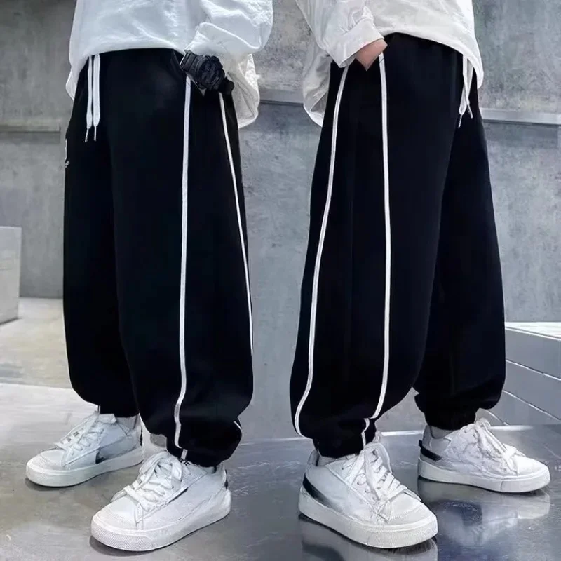 Viser de survêtement en coton pour garçons, pantalons cargo pour enfants, vêtements de sport Hip-Hop High Street, fjBoy, automne, nouveau, 120-170, 2024