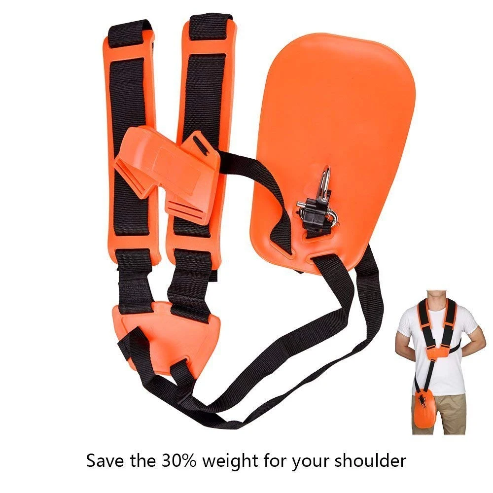 Double Shoulder Brush Cutter Harness Nylon Trimmer Carrying Strap Adjustable Shoulder Belt Universal for Weed Mower Brush Cutter