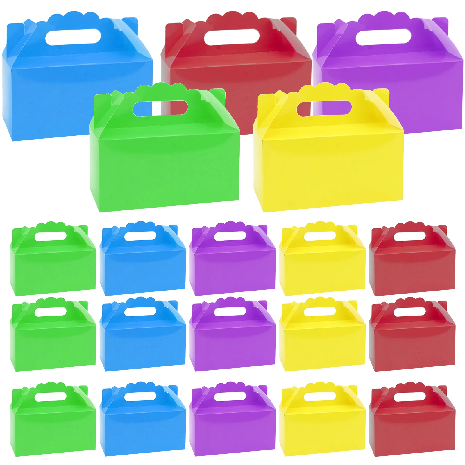 20PCS Coloured Party Gift Boxes,Coloured Food Meal Party Box Cardboard Lunch Boxes With Lids for Kids Baby Shower Food Party Box