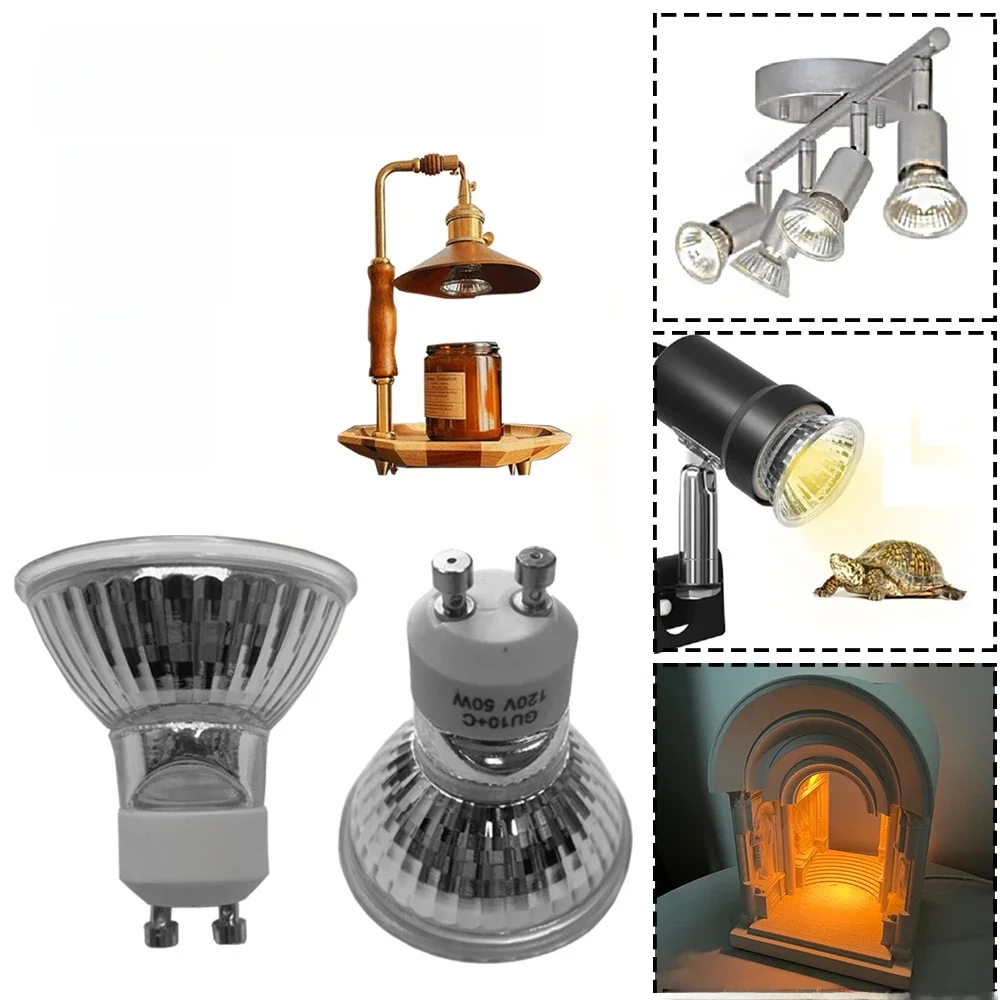 Ampoules halogènes GU10 GU10 + C 120V 230V 35W 50W, variable, blanc chaud, haute luminosité avec couvercle en verre pour éclairage sur rail encastré