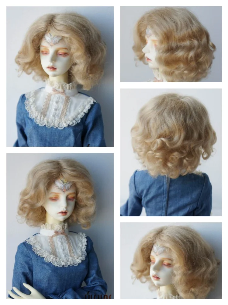 JD316  1/3 Short Curly BJD Mohair  Wig For SD Hair Cheap Size 8-9inch Head Circumference 20.5-23CM Doll Wigs Accessories