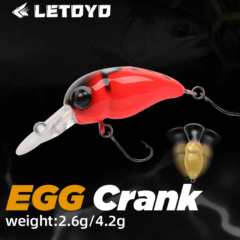 LETOYO 2.6/4.2g oeuf manivelle appât Wobbler manivelle appât artificiel leurre flottant appât dur perche appât basse leurre zone truite leurre
