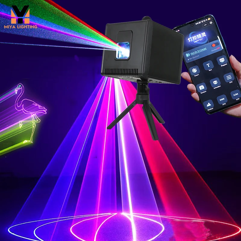 

3W RGB Laser Lights App Controlled Bluetooth DMX Control for party dj Stage club Bars Wedding home Living Room car