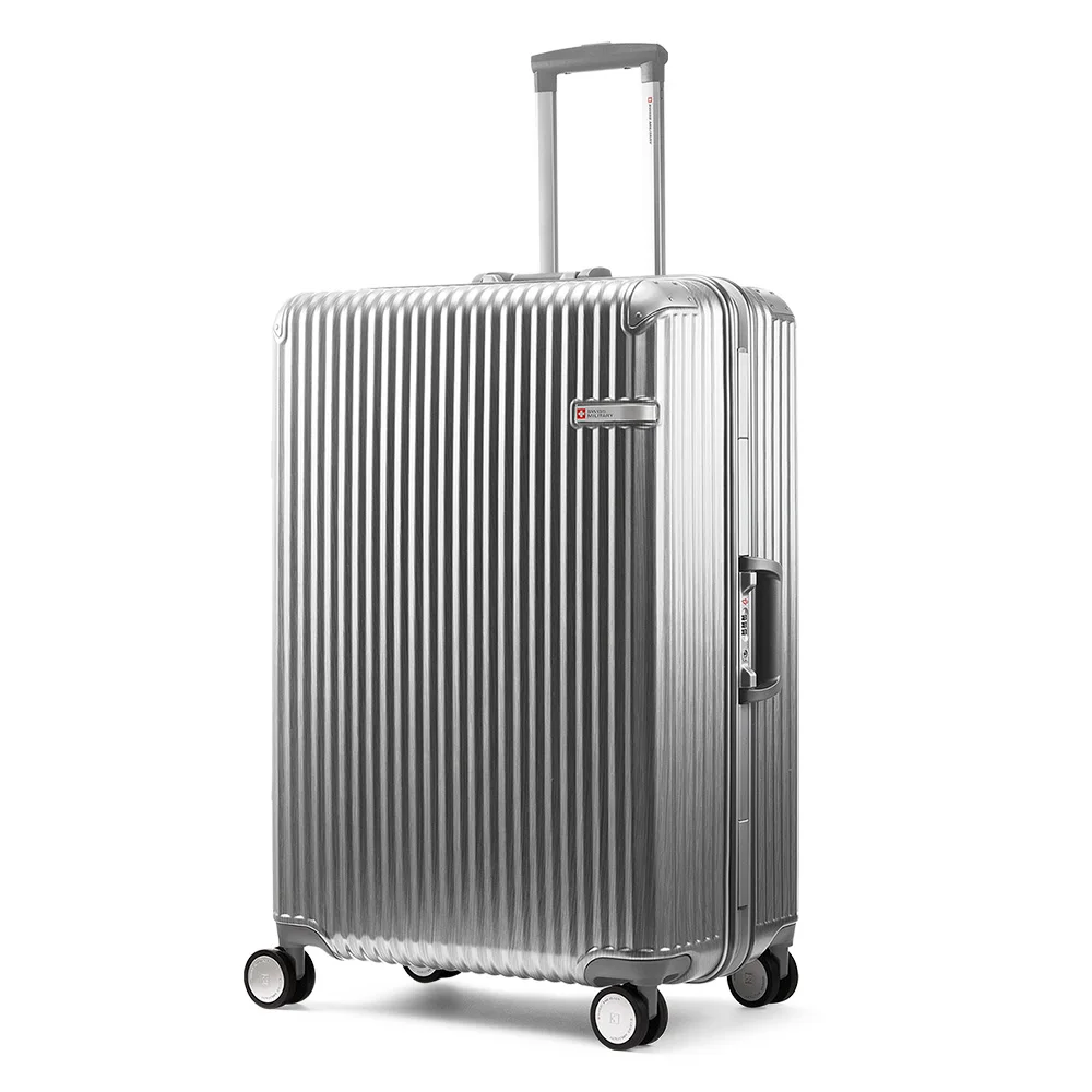 ناقلة بضائع عسكرية سويسرية للسفر ، إطار من الألومنيوم ، حقيبة سفر ، عربة بعجلات ، عربة بوليستر ، WT ، PC ، ABS ، قفل TSA ، I82