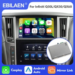 EBILAEN Wireless Carplay Android Auto Ｍodule Box For Infiniti Q50L QX50 QX60 Nissan Patrol AirPlay Mirror Link Navigation