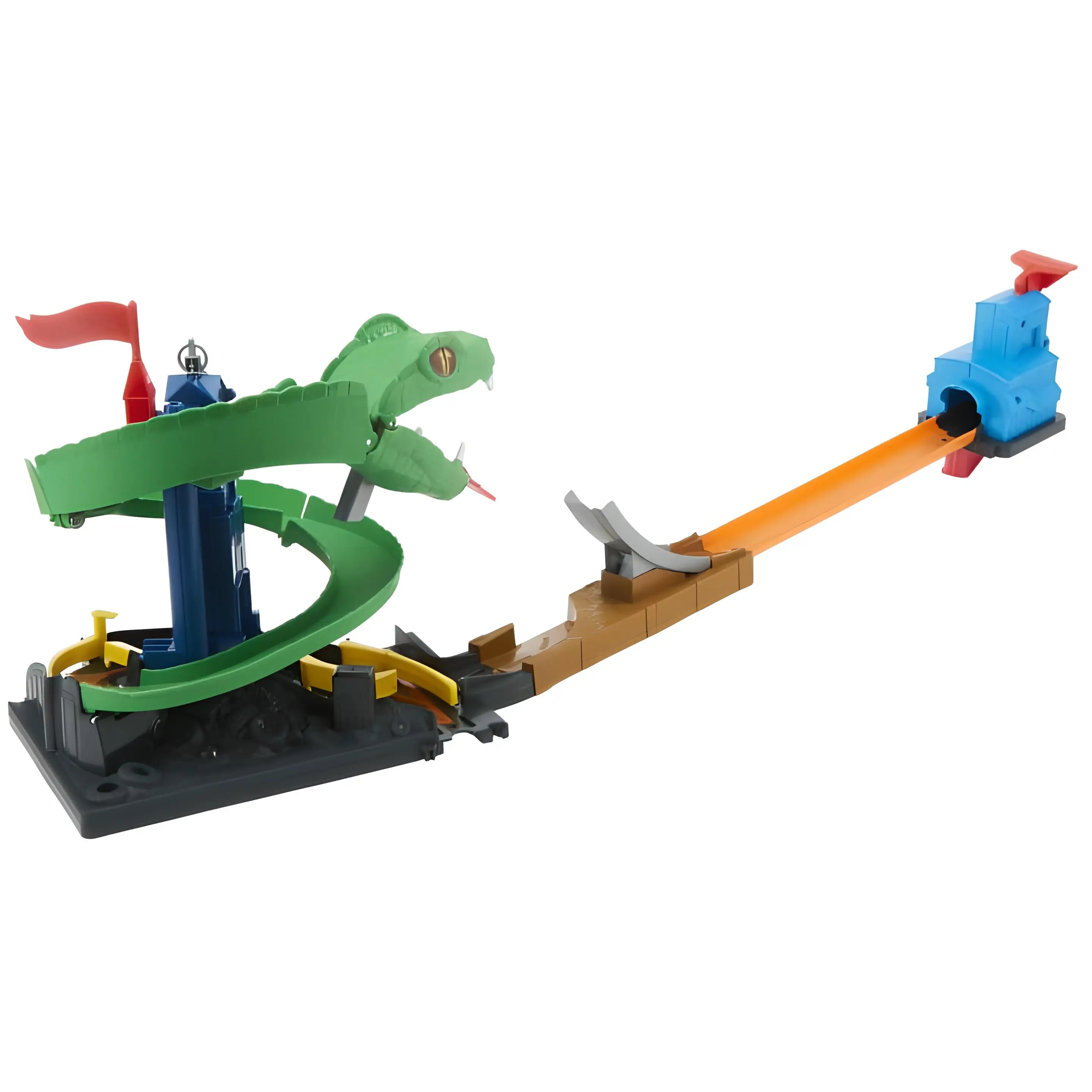 Hot Wheels Cobra Adventure Playset Snake-Themed Fun Set, Fighting Giant Cobra From Cars Jail, Can Be Linked With Other Sets