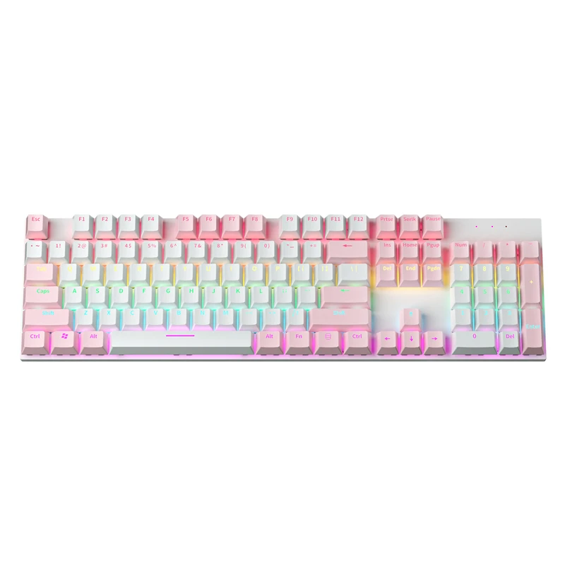 Imagem -04 - Zifiend Ky300 Teclado Mecânico 104 Teclas com Fio Arco-íris Rgb Backlight Computador Jogo Escritório Interruptor Marrom Branco Rosa