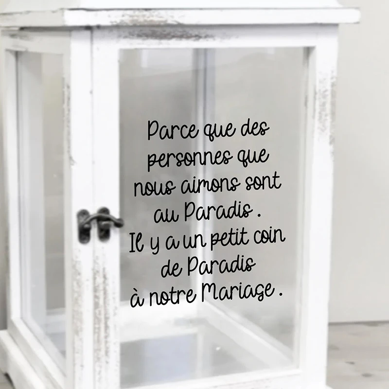 French Lantern Stickers Deceased Wedding Vinyl Decals Decoration Thought Marriage Death Vinyl Sticker Memorial Lantern Decal