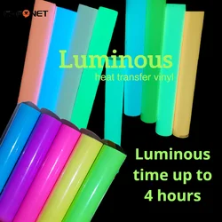 1Sheet 25CMX100CM Luminous Heat Transfer Vinyl Glow In Dark Maker Noctilucent Press Machine Tshirt Iron On HTV