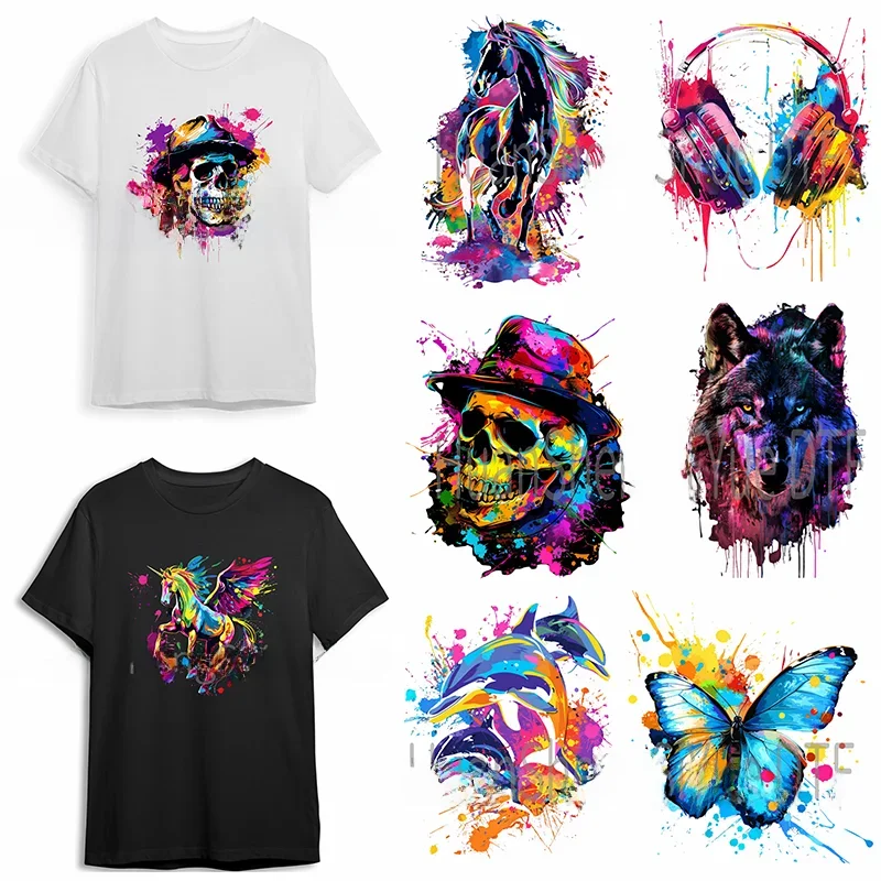 Autocollant de peinture fluide de couleur pour vêtements DTF, T-shirt à capuche, Patch de veste, pâte chaude, papier imperméable, DIY bricolage