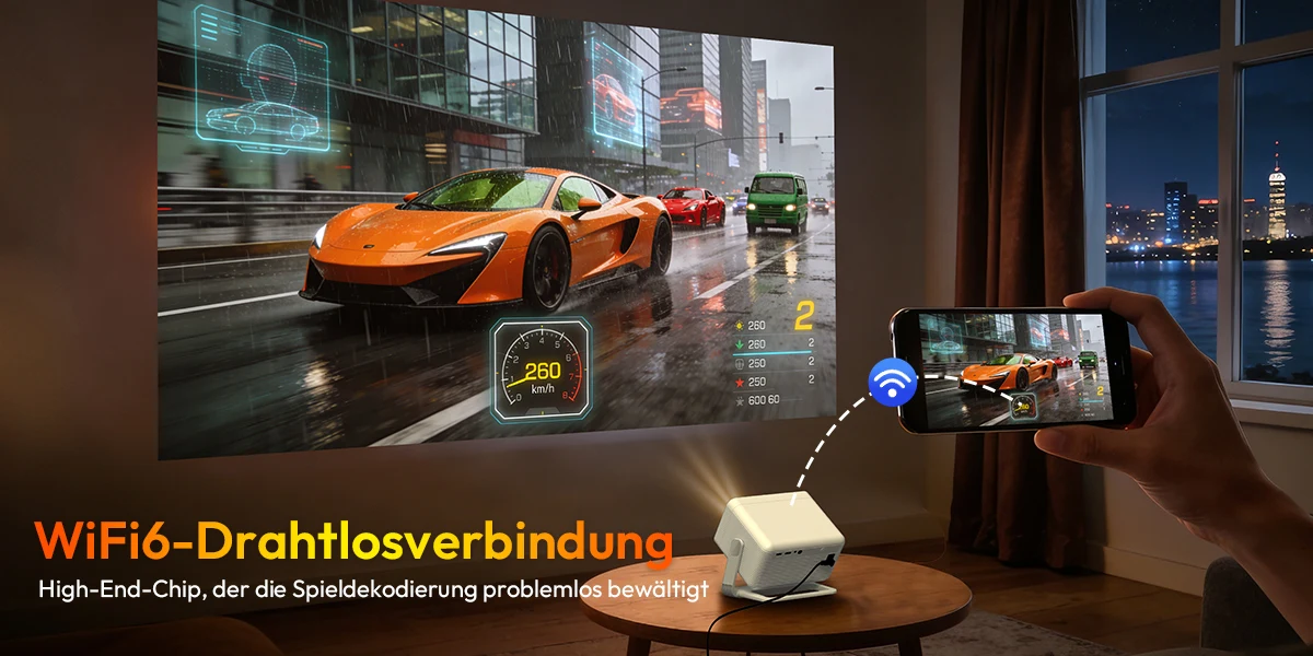 XGODY 650ANSI 8K-Projektor, 1 GB RAM + 32 GB Speicher, Android 14.0, Autofokus, Keystore-Korrektur, Gimbal, A6 Pro Beamer – Detail 11