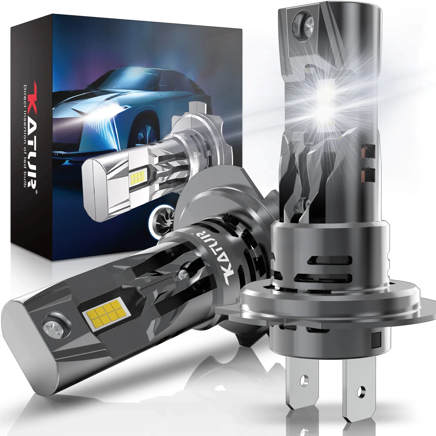 2szt High Power Turbo H7 LED Lamp 100W 20000LM Żarówki reflektorów samochodowych do Volkswagen VW Golf 5 Passat B6 Polo Kia Ceed Rio Audi A3 — zdjęcie 2
