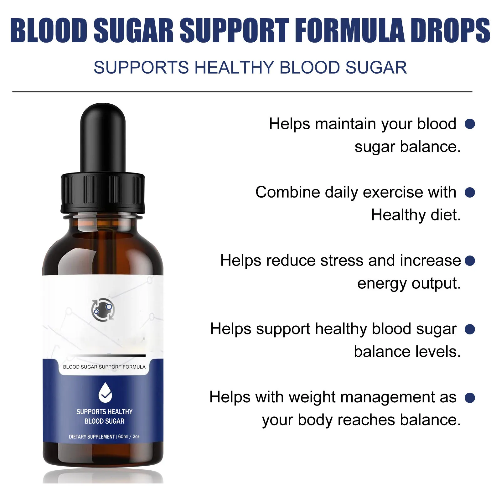 Blood Sugar Control Drops Diabetes Treatment Anti Hypertension Balance Blood Glucose Relieve Body Discomfort Health Care 60ml