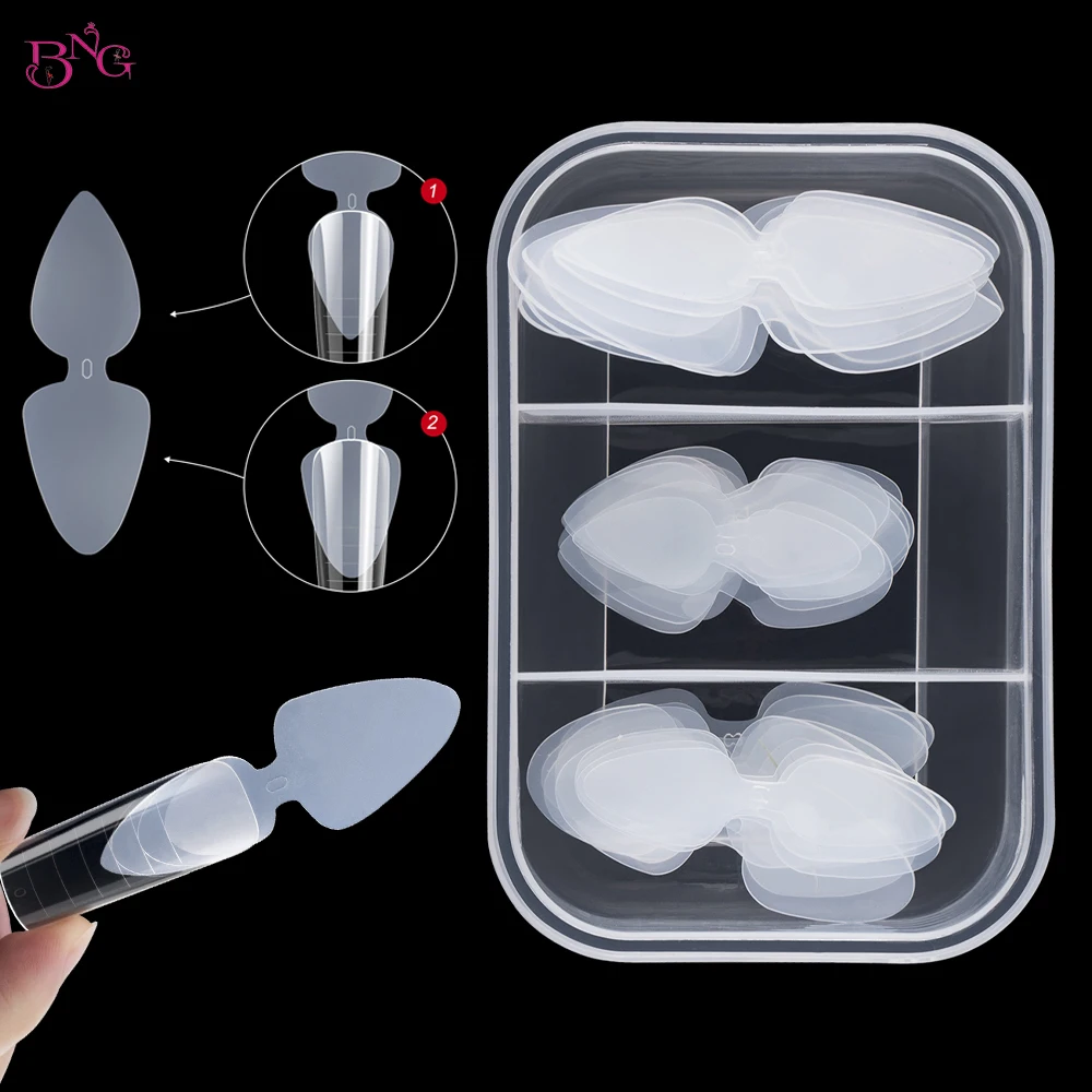 

New 36Pcs French Tip Stickers Tool for Dual Forms Nails Reusable Silicone Nail Molds Dual System Molds for Nails Manicure