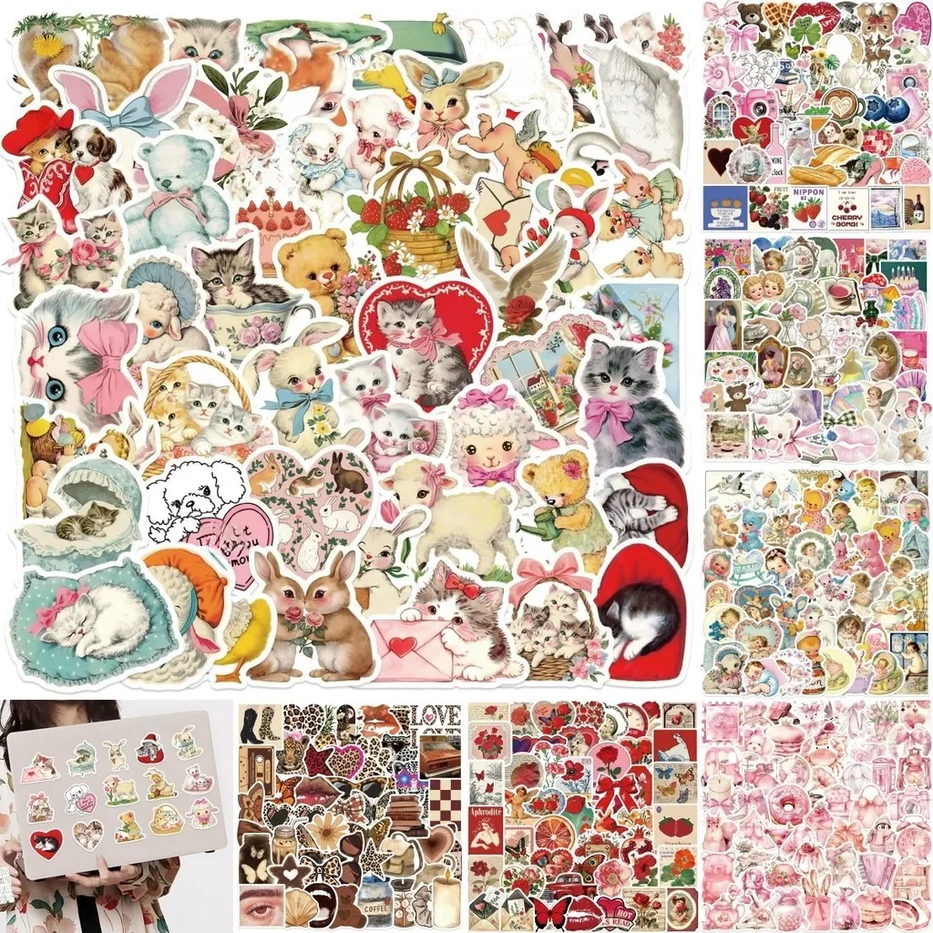 AliExpress 50PCS Pink and Red Leopard Print Aesthetic Graffiti Stickers for Bicycle Hand Account Pencil Case Decals