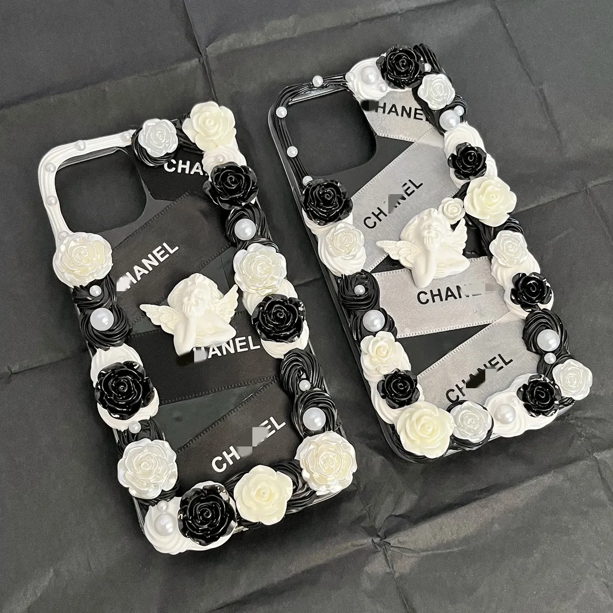 Handmade DIY Phone Case Baroque retro style handmade cream glue mobile Phone Cover For iPhone 11 12 13 Plus X mAX